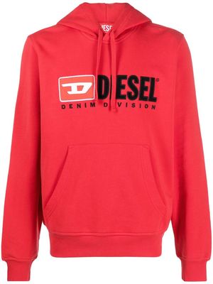 Diesel logo-print drawstring hoodie - Red