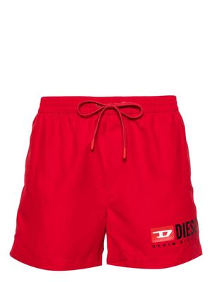 Diesel logo-print drawstring-waist swim shorts - Red
