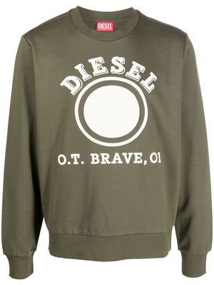Diesel logo-print jersey sweatshirt - Green