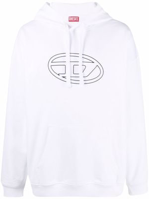 Diesel logo-print oversized hoodie - White