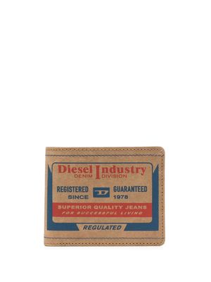Diesel logo-print paper wallet - Brown