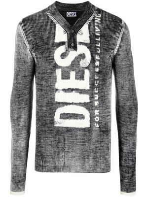 Diesel logo-print ribbed T-shirt - Grey