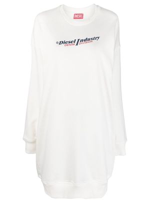 Diesel logo-print sweater dress - White