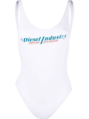 Diesel logo-print swimsuit - White