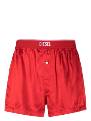 Diesel logo-waistband silk boxers - Red