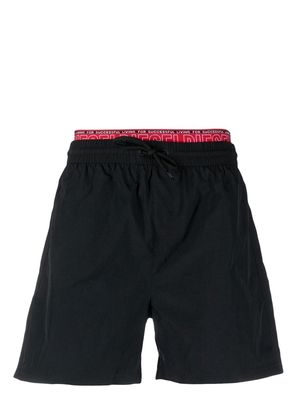 Diesel logo-waistband swim shorts - Black