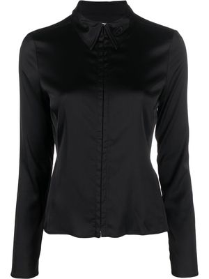 Diesel long-sleeve hook and eye shirt - Black