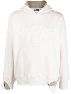 Diesel long-sleeves distressed-effect hoodie - White