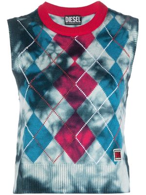 Diesel M-Abel argyle-knit top - Blue