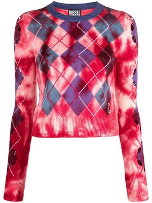 Diesel M-Agda argyle knitted top - Pink