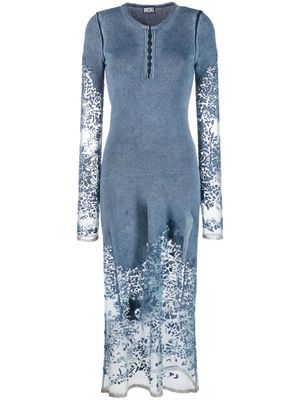 Diesel M-Anya lace-motif knit dress - Blue