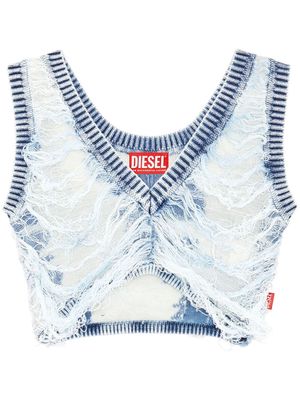 Diesel M-Bletilla ripped cropped top - Blue