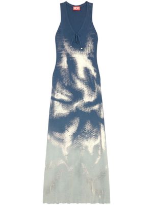 Diesel M-Idelle ribbed-knit maxi dress - 8NC BLUE