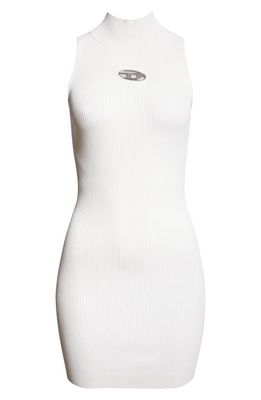 DIESEL M-Onervax Rib Body-Con Mock Neck Minidress in Ivory