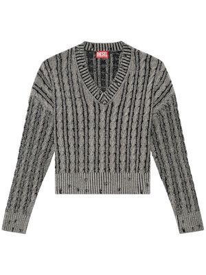 Diesel M-Oxia cable-knit jumper - Grey