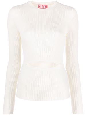 Diesel M-Peris cut-out knitted top - White