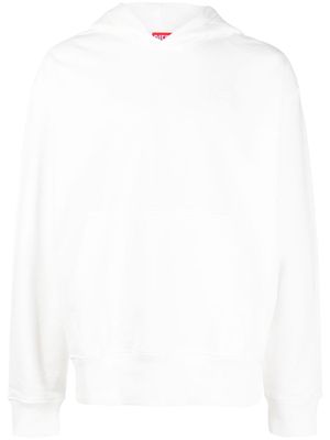Diesel Macs logo-embroidered cotton hoodie - White