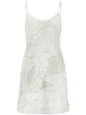Diesel mesh-detailing knitted dress - Green