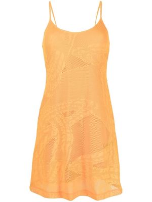 Diesel mesh-detailing knitted dress - Orange