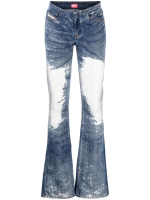 Diesel mesh sheer-panelling flared jeans - 01 BLUE