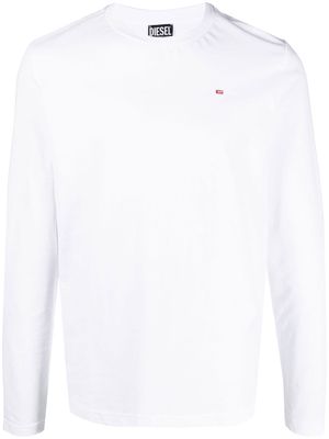 Diesel micro logo-patch longsleeved T-shirt - White