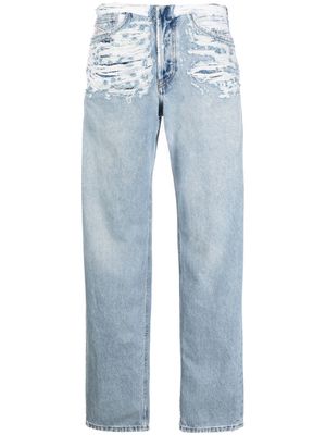 Diesel mid-rise ripped-detail jeans - Blue
