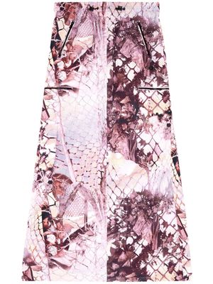 Diesel O-Diamy-N1 snake-print skirt - Pink