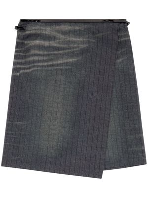Diesel O-Kessy pinstripe-pattern wrap skirt - Black