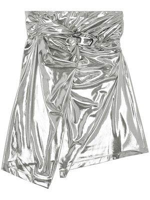 Diesel O-Melt asymmetric draped skirt - Silver