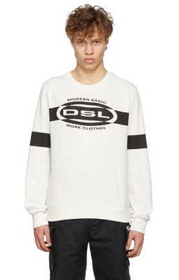 Diesel Off-White Cotton Sweatshirt