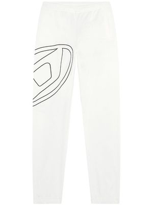 Diesel Oval-D embroidered track pants - White