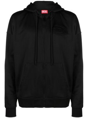 Diesel Oval D-logo zip-up hoodie - Black