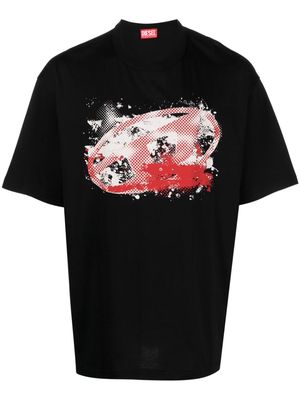 Diesel Oval D-print cotton T-shirt - Black