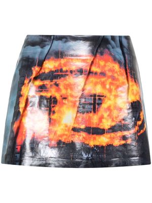 Diesel Oval D-print mini skirt - Orange