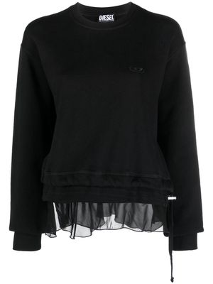 Diesel overlapping-panel asymmetric sweatshirt - Black
