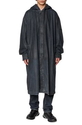 DIESEL Oversize Waterproof Coated Denim Jacket in Black