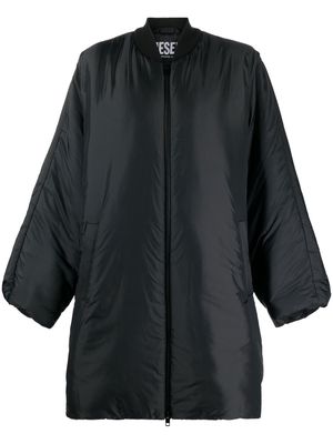 Diesel oversized zipped coat - Black