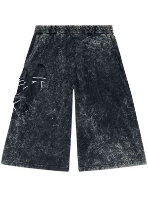 Diesel P-ECKYO-PEELOVAL marbled cropped cotton joggers - Black