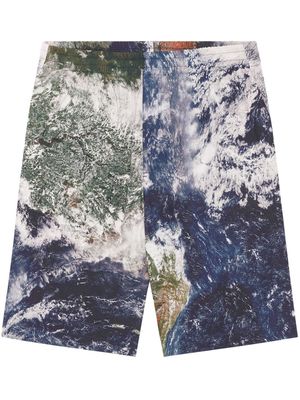 Diesel P-Ferg-Cmf planet-print shorts - White
