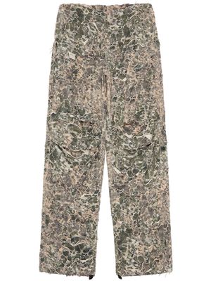 Diesel P-HOKNEY distressed camo trousers - Green