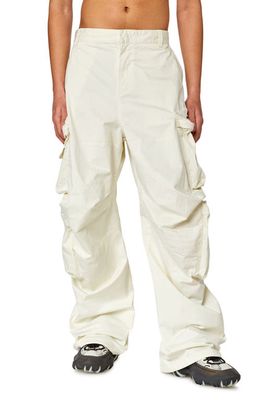 DIESEL P-Huges New Stretch Sateen Cargo Pants in Off White
