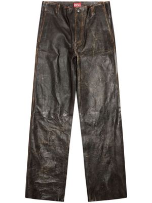 Diesel P-Kauffman leather trousers - Grey