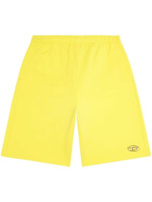 Diesel P-Marshy-Od logo-embossed cotton track shorts - Yellow
