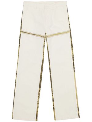 Diesel P-Mich logo-embroidered straight-leg trousers - White