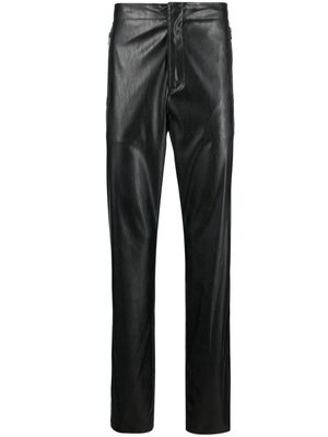 Diesel P-Nes faux-leather logo-embossed trousers - Black