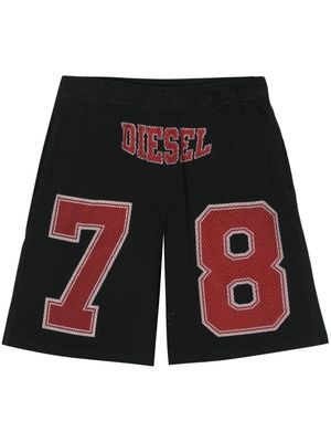 Diesel P-Tain logo-ptint track shorts - Black