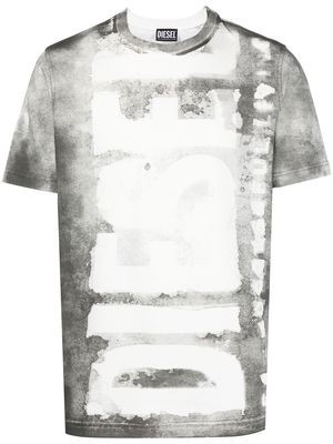 Diesel painterly-logo T-shirt - Grey