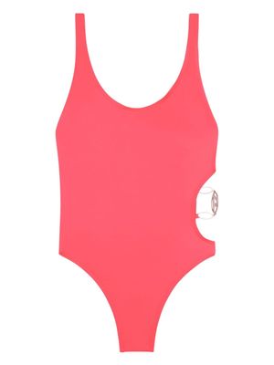 Diesel Pamela logo-plaque swimsuit - Pink