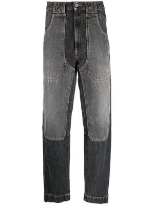 Diesel patchwork straight-leg jeans - Black