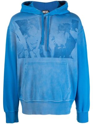 Diesel photo-print hoodie - Blue